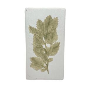 Susan Robertson Pottery Plaque Wall Hanging Sage Green Leaf Decor